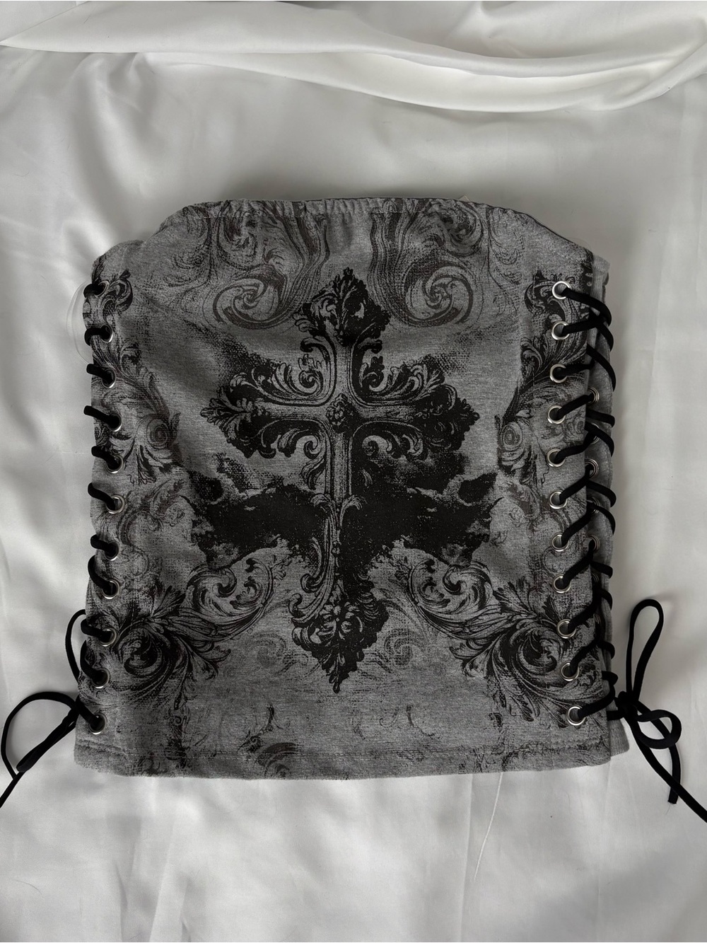 Y2K tube top Gray Gothic edgy